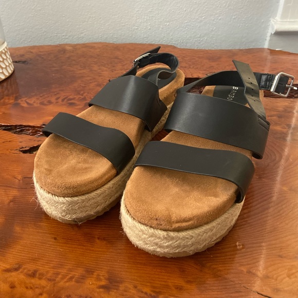 Black Strap Platform Sandals - Picture 3 of 4